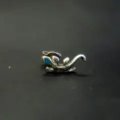 トカゲシルバーピアス 925 スタッドピアス ビンテージ ターコイズ