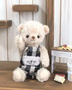 ハンドメイド テディベア ラティニティアルパカ ライトアッシュ色