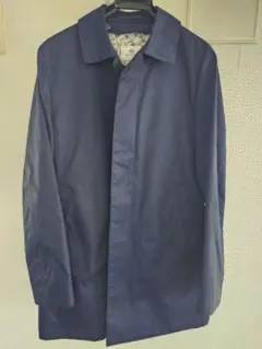 ビームスヒート ネイビー ステンカラーコート 46 サイドポケット付き