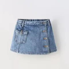 【美品】ZARA デニムスカート　バミューダスコート 98cm