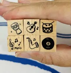 音楽テーマ 木製スタンプセット