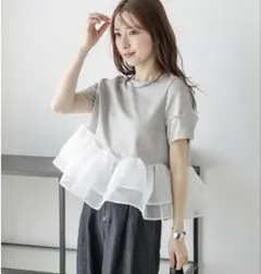 La-gemme ラジエム シアーフリルティアードペプラムドッキングトップス