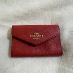 COACH レザーキーケース レッド 【難あり】