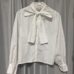 RETRO GIRL リボンブラウス ホワイト ガーリー 量産 フレンチガーリー