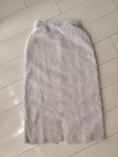 グレイル　シャギーロングタイトスカート　ライトグレー