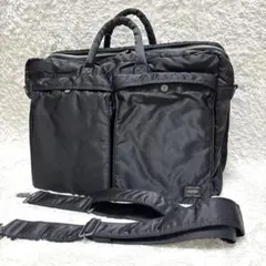 2604-259｜美品｜ポーター タンカー 2WAYビジネスバッグ ブラック