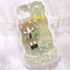 S07 スマホケース デコ iPhone 量産型 平成女児 地雷 デコ電