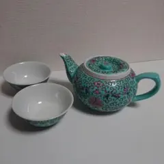 中国茶器 急須と湯呑みセット(景徳鎮)