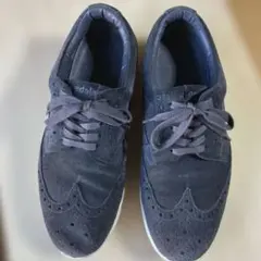 pedala ダークブルー スエード カジュアルシューズ 24.5㎝