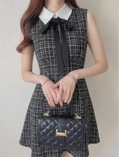 チェック柄ノースリーブミニワンピース FRIFUL