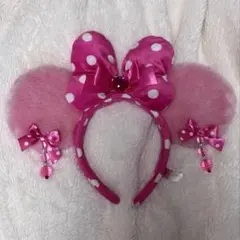 ディズニーミニーちゃんイヤリング カチューシャ水玉　ピンク