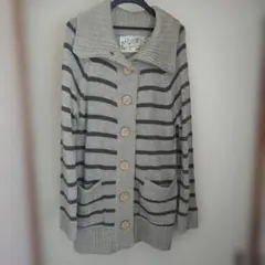 ニット　カーディガン 　ボーダー
