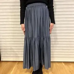 ブルー フレアロングスカート