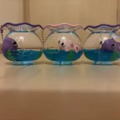 金魚鉢　オイルキーホルダー　チャーム3個まとめてのサムネイル