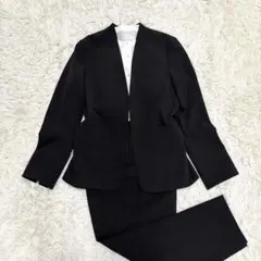 プラステ　PLST パンツ スーツセットアップ　ブラック　黒　ノーカラー