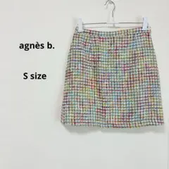 agnès b. ミックスツイードスカート　S ミニ丈　カラフル　フランス製のサムネイル