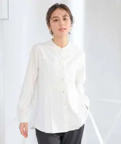 新品GLACIER lussoさりげなく華やかにフロントレースブラウス ホワイト