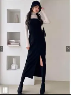 GRL スリットタイトキャミワンピース M