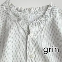 grin グリン スタンドフリルカラーコットンブラウス ドット ドルマン　日本製のサムネイル