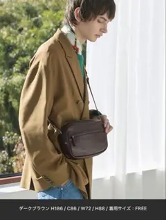 EMMA CLOTHES シンセティックレザー ミニショルダーバッグ ブラウンのサムネイル