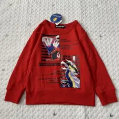 【7442】ポケモン　トレーナー　110cm 赤　裏毛　新品