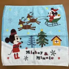 ミッキー＆ミニー クリスマス柄 ミニタオル