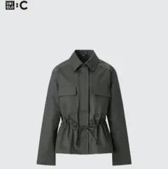 【UNIQLO:C】コットンブレンドドローストリングジャケット ダークグレー　L