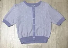 W closet カーディガン 半袖 ラベンダー ショート丈 韓国系 春夏のサムネイル