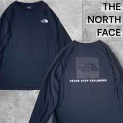 THE NORTH FACE 長袖 Tシャツ 刺繍 スクエアロゴ 速乾 XL 黒
