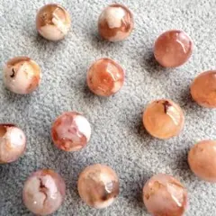 SALE品 桜瑪瑙 チェリーブロッサムアゲート ラウンド 10mm 13粒セット