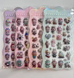 ラブブ ボンボンドロップシール　4枚セット 3Dシール ぷくぷくシール らぶぶ