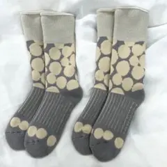 【靴下2足セット】ルーム裏起毛パイルソックス (ホワイト/ グレー)