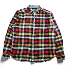 Woolrich フランネル 長袖 チェックシャツ XL イエロー レッドのサムネイル