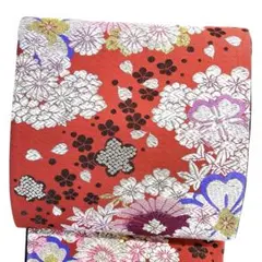 袋帯　振袖帯　唐織　菊花　梅花　花模様　金糸　銀糸　着物　041b p