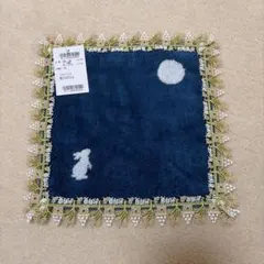 近沢レース店　お月見 うさぎ 刺繍 レース ハンカチのサムネイル