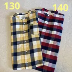 ☆無印良品☆チェック柄長袖シャツ 140 150