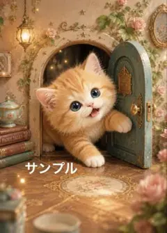 【一作限り】小さな扉から飛び出す茶トラ子猫 P625のサムネイル