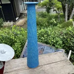 池坊　IKENOBOU 青色 陶器製 ロングフラワーベース 花瓶のサムネイル