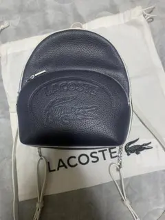 LACOSTE ネイビー レザー リュック