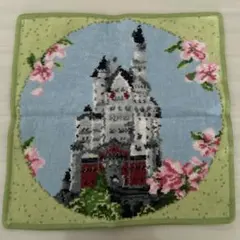 フェイラーお城と桜の刺繍ハンカチ 未使用
