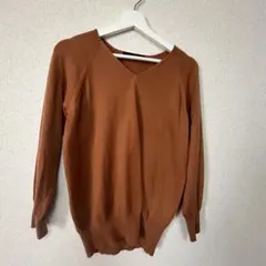 mistywoman ブラウン 長袖ニットセーター 薄手