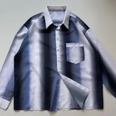 オンブレチェックシャツ グラデーションカラー ポリエステル 秋服