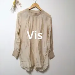 Vis ビス トップス シアー 透け感 無地 シンプル ベージュ