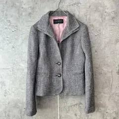 ヴィヴァプレスト　ツイードジャケット　ウール　シルク　カシミヤ　グレー　38