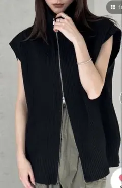 Per sist ence ハイネックWジップニットベスト