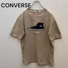 【CONVERSE】コンバース スニーカー刺繍 Tシャツ ベージュ（M）