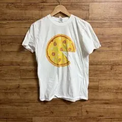 ピザ プリントTシャツ GILDAN Softstyle M ホワイト 古着