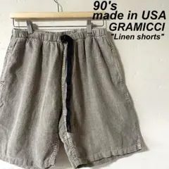 希少 USA製 古着 90's グラミチ リネン ショートパンツ グッドフェード