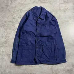 40s〜50s コットンリネン ツイル ワークジャケット vポケ フレンチ