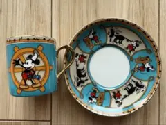 【新品】ミッキー　デミタスカップセットSteamboat Willie 1928